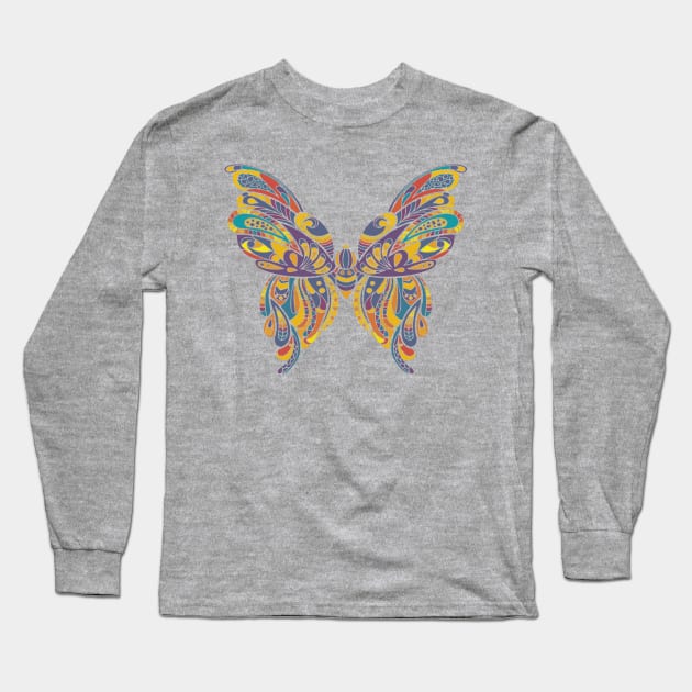 Beautiful Butterfly Sesign Long Sleeve T-Shirt by AlondraHanley